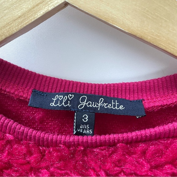 Lili Gaufrette Fuchsia Pink Faux Fur Sweater Toddler Girls 3 Yrs Cozy Fuzzy Top - Picture 5 of 7